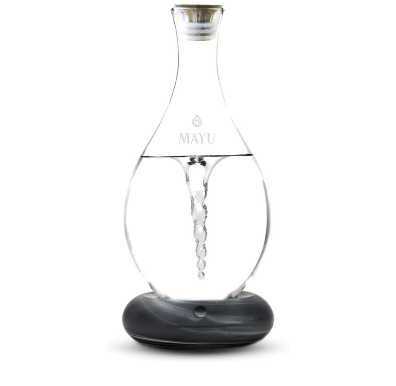 Mayu water vortex pitcher creating structured, energized drinking water